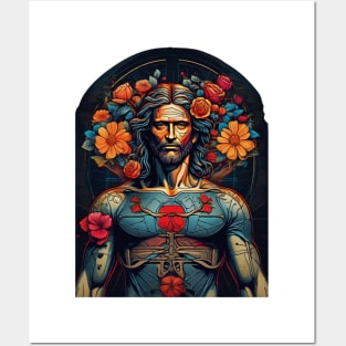 vitruvian man color Posters and Art